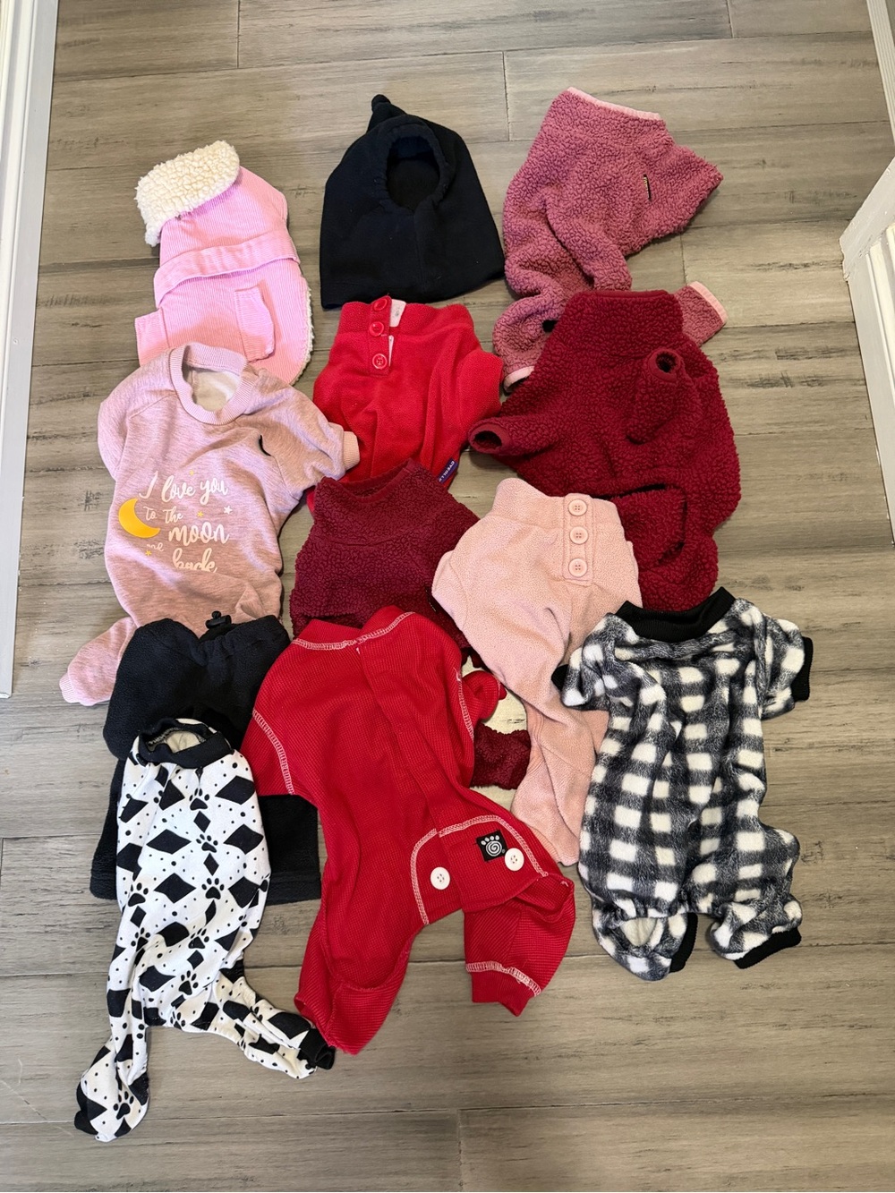 Lot of 12 dog clothes.